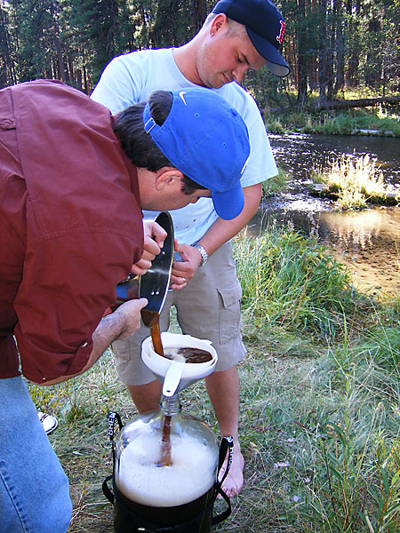 Straining the Wort Before Dumping into the Carboy