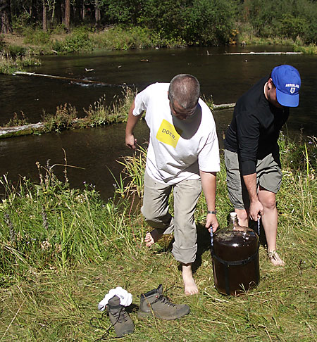 Removing the Carboy from the River
